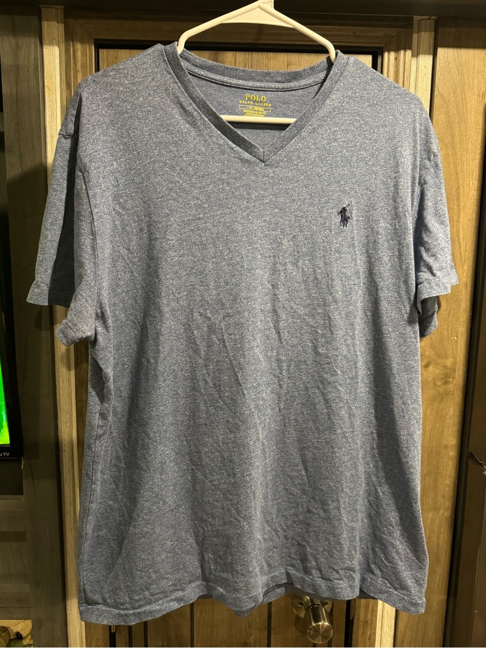 EUC Polo by Ralph Lauren Men's V-Neck Short Sleeve Tee - Heather Blue